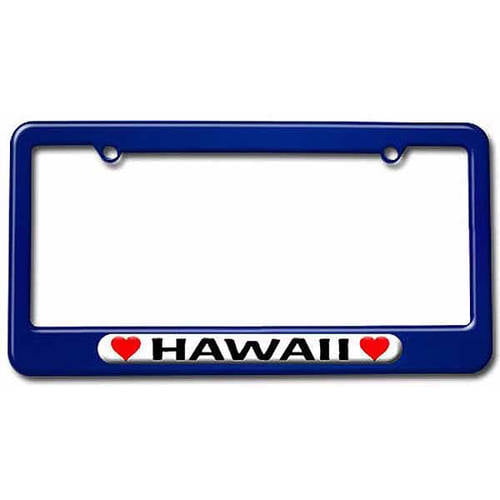 License Plate Frame I Love Kailua Kona Zinc Weatherproof Car Accessories Chrome